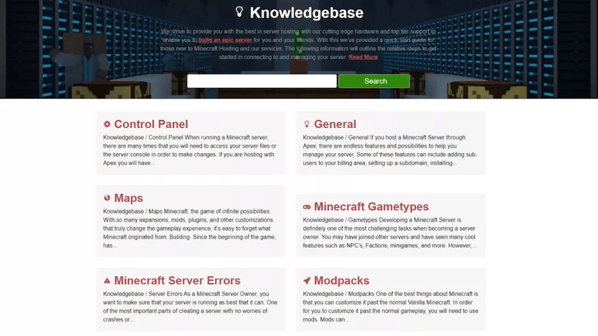Apex Minecraft hosting